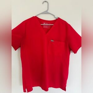 Figs Women’s Pop Red Scrub Top